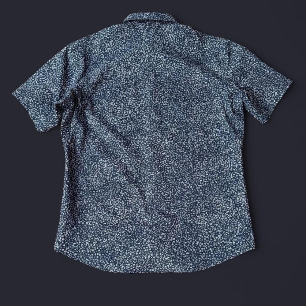 Lululemon Athletica Airing Easy Navy and White Button Up Shirt w/WovenAir fabric - Picture 2 of 6